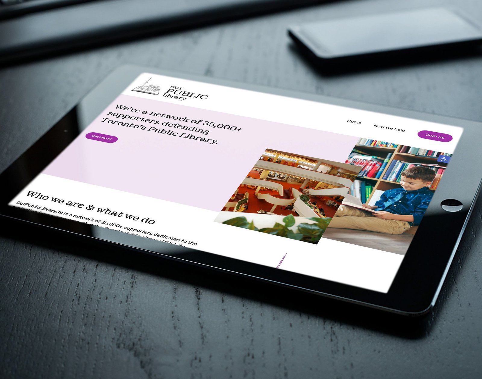 OPL website seen on a tablet screen.